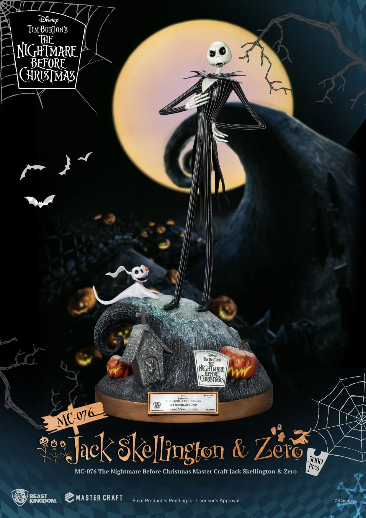 Beast Kingdom Nightmare before Christmas Jack Skellington & Zero Master Craft Statue