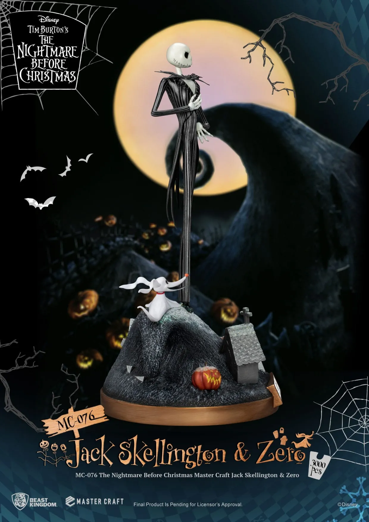 Beast Kingdom Nightmare before Christmas Jack Skellington & Zero Master Craft Statue