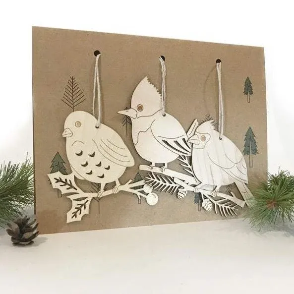 Bird Ornaments - Set of 3 (Final Sale)