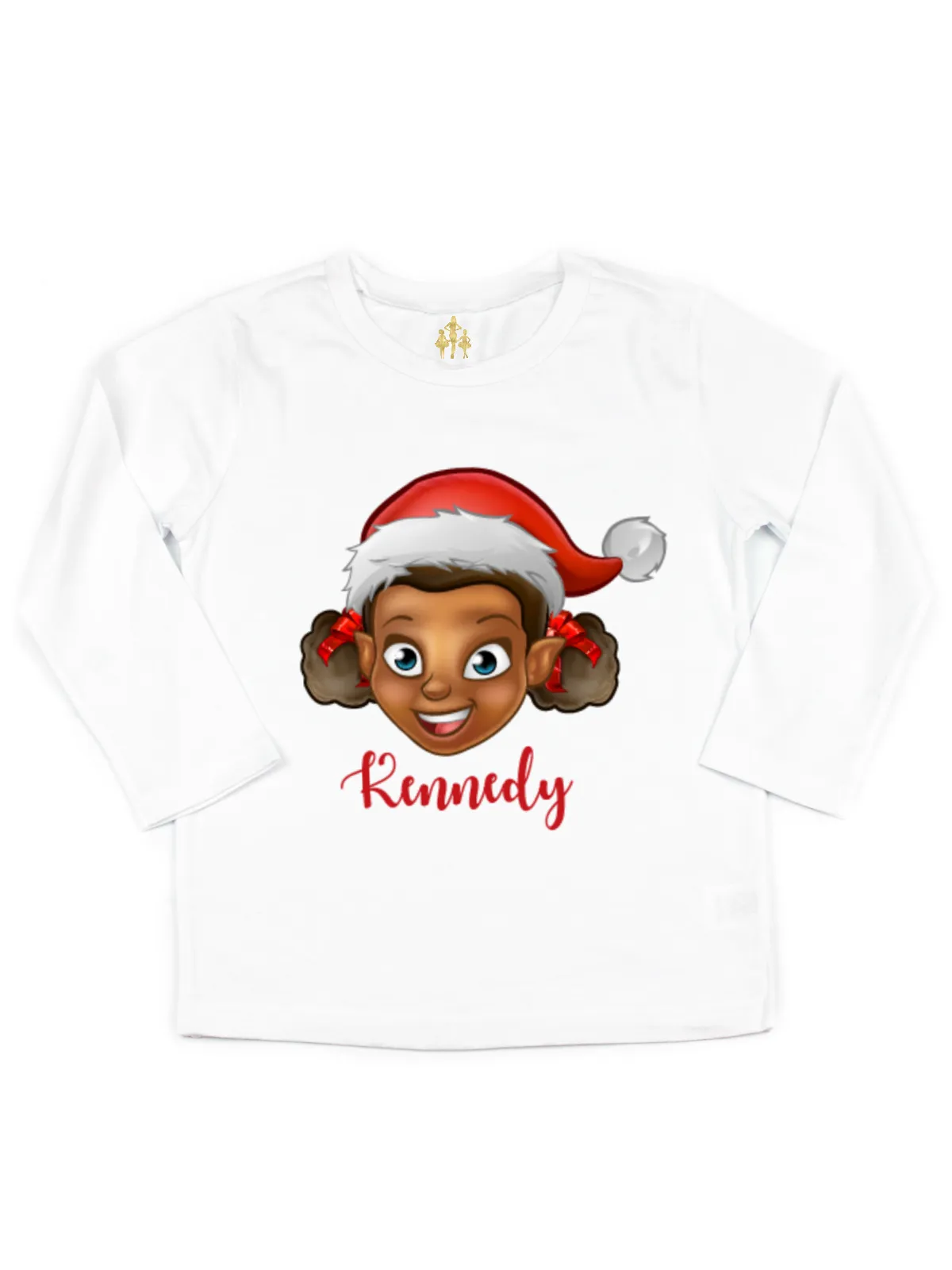 Black Girl Elf Kids Shirt - Personalized