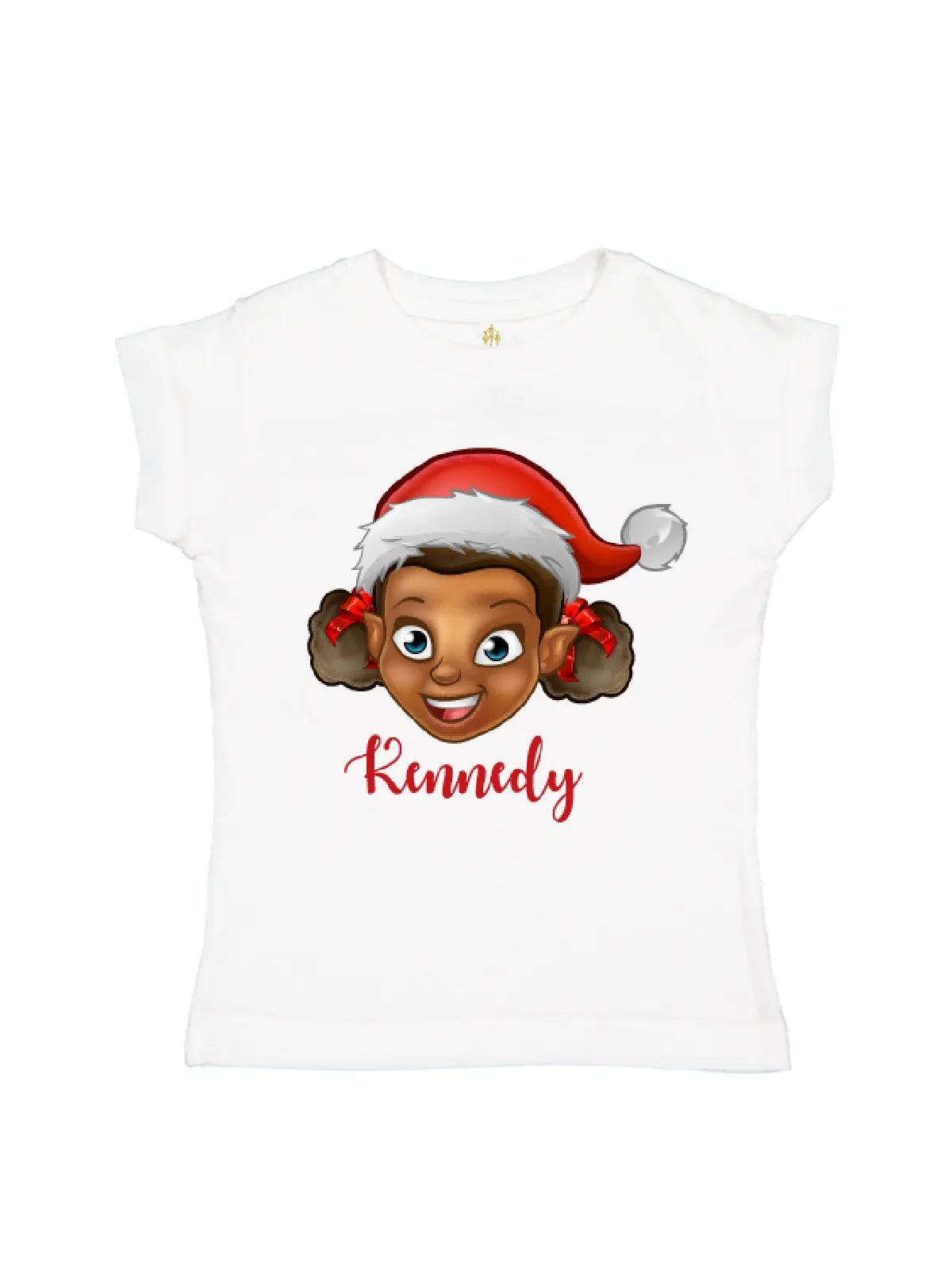 Black Girl Elf Kids Shirt - Personalized