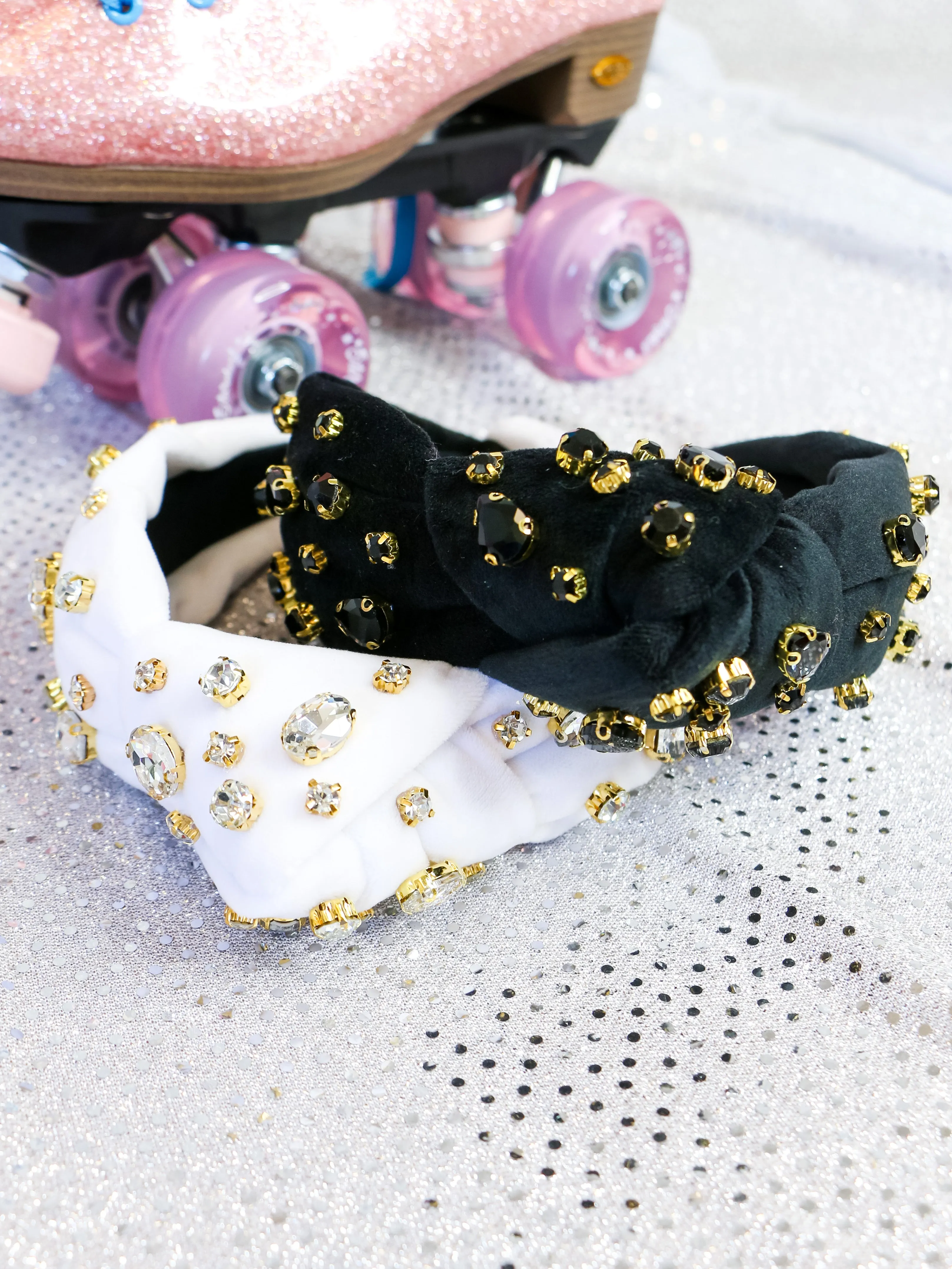 Black Velvet Rhinestone Headband