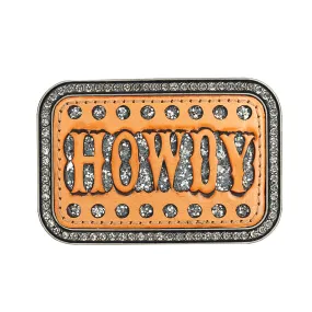 Blazin' Roxx Leather Howdy Belt Buckle