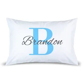 Blue Monogram Pillow Case