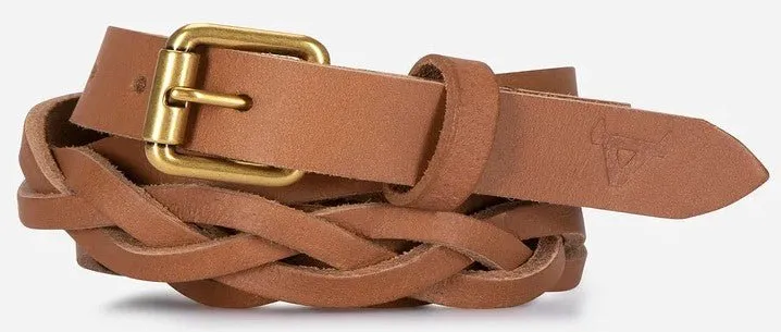 Brando Weisz Ladies Plaited Belt 25mm | Caramel