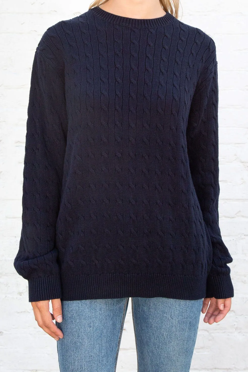 Brianna Cotton Cable Knit Sweater