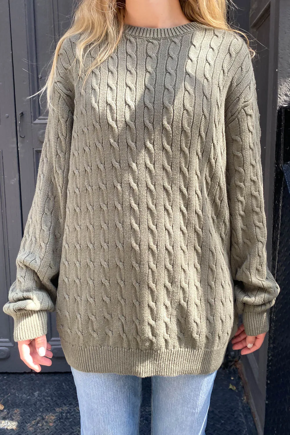 Brianna Cotton Cable Knit Sweater