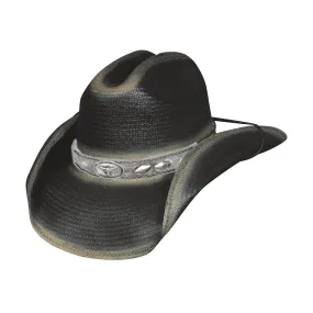 BULLHIDE LITTLE BIG HORN 50X BLACK STRAW COWBOY HAT STYLE 2412BL