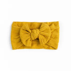 Cable Bow Headband - Mustard