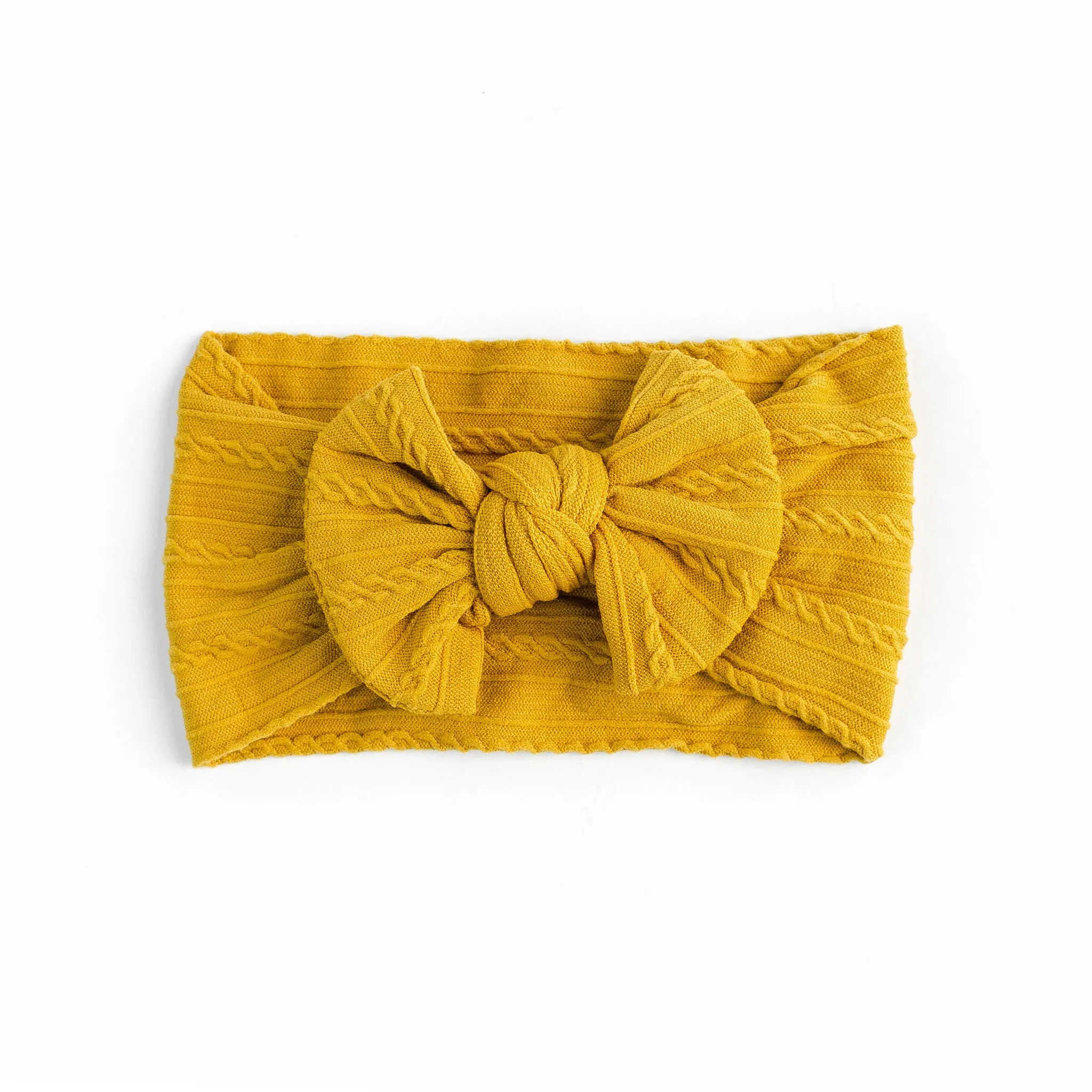 Cable Bow Headband - Mustard