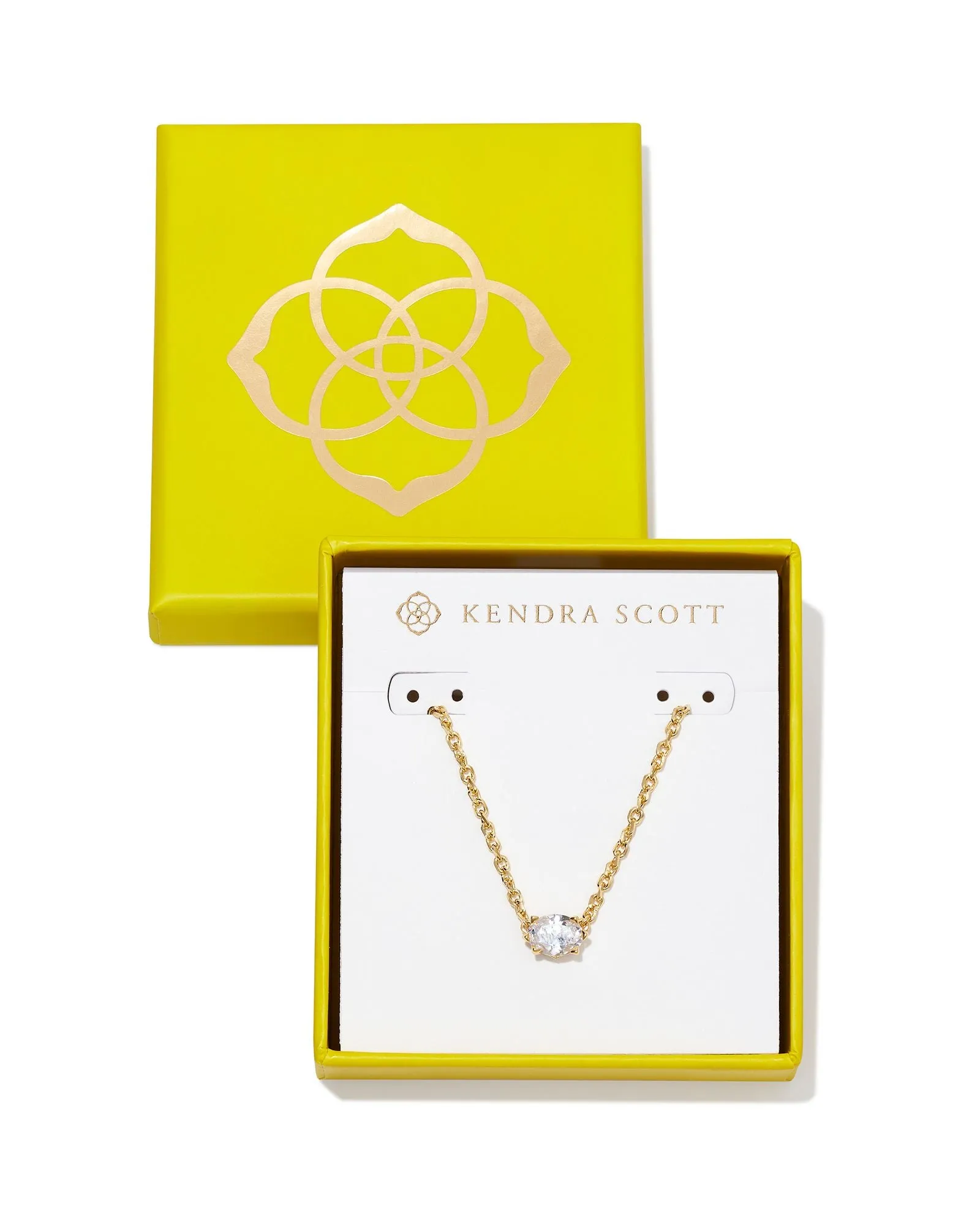 Cailin Pendant Necklace Boxed - Gold White Cz | Kendra Scott