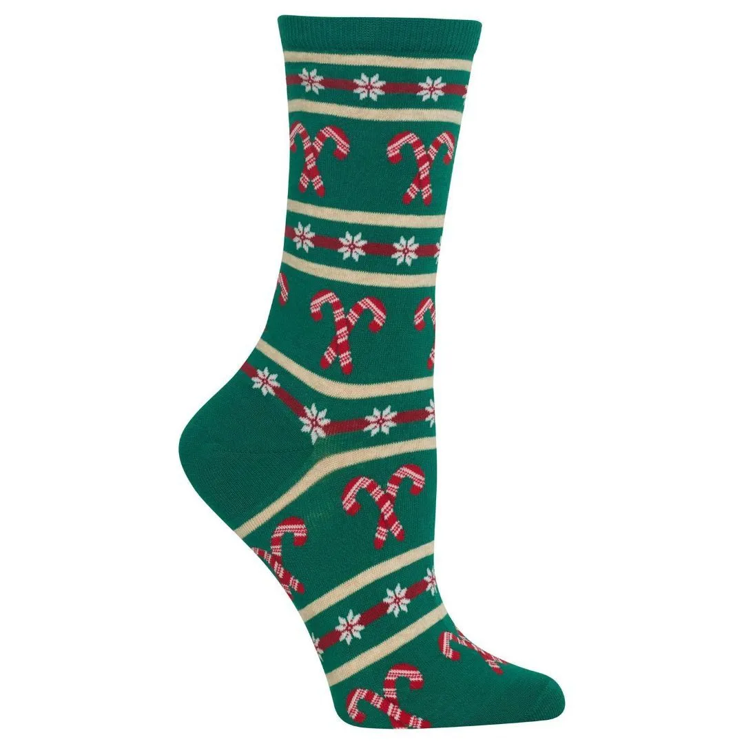 Candy Cane Stripe Socks Women's Crew Sock