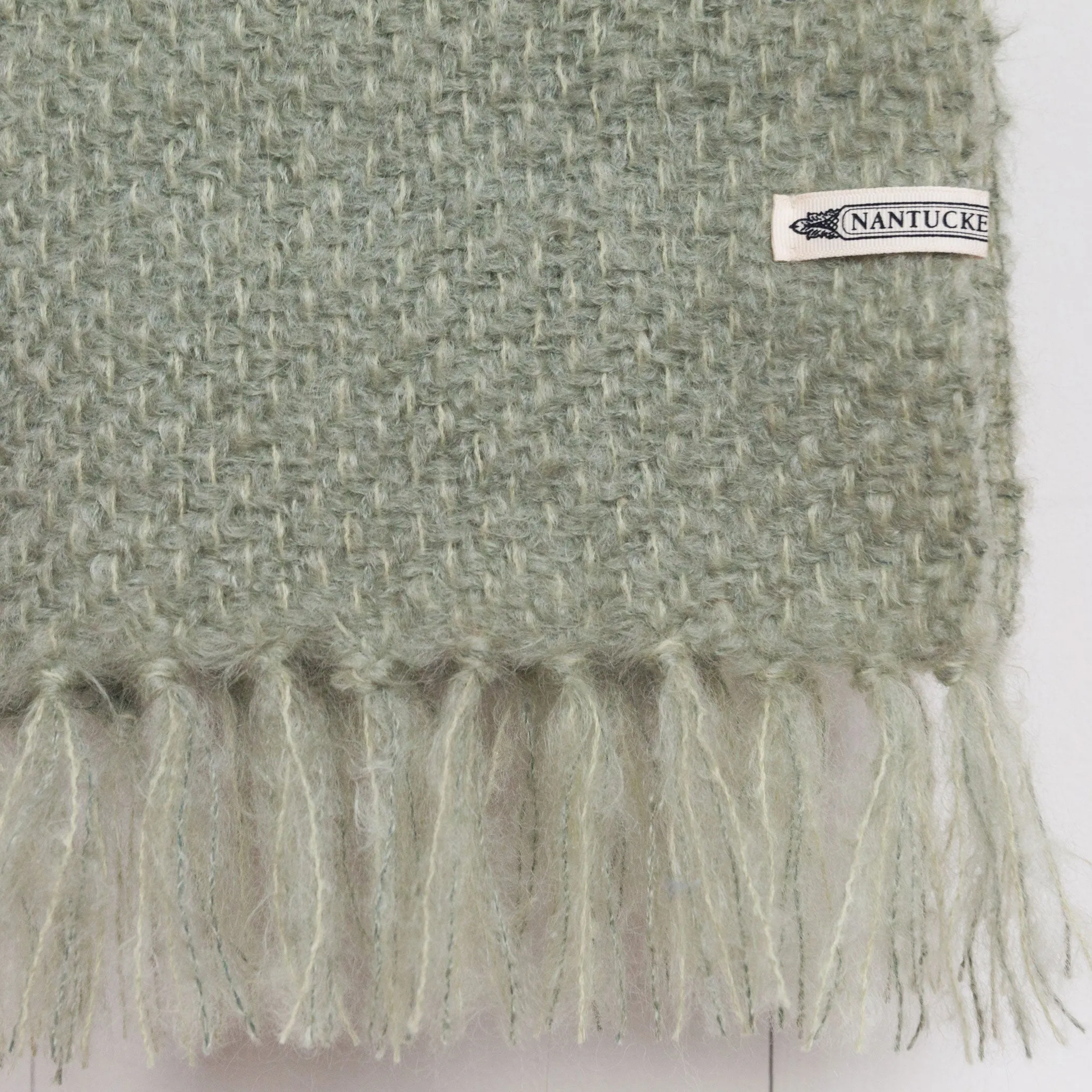 Celadon Handwoven Mohair Scarf