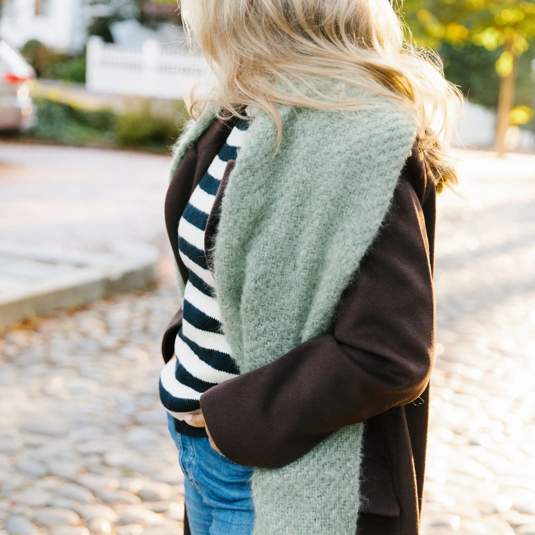 Celadon Handwoven Mohair Scarf