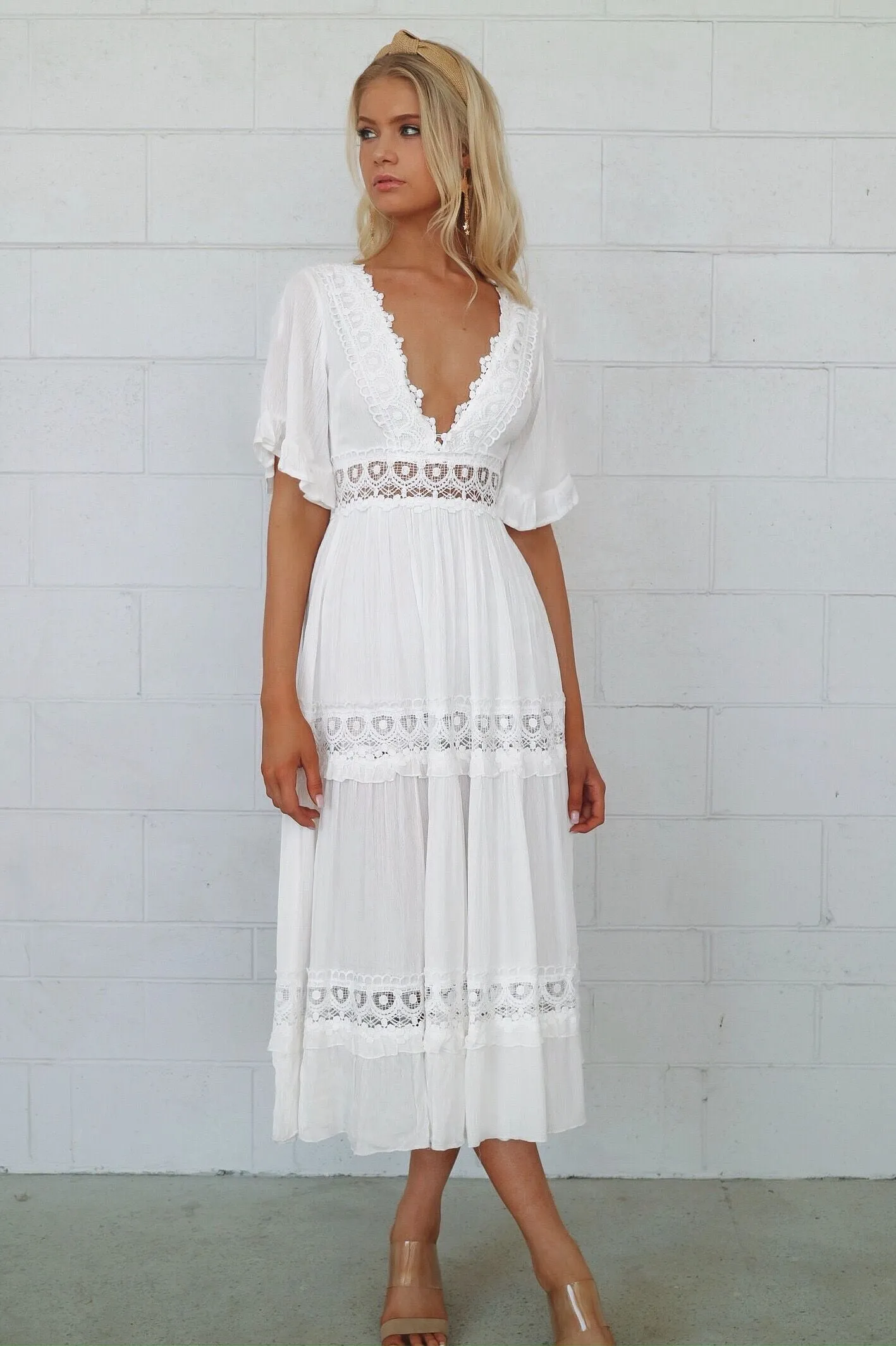 Charlotte Boho Maxi Dress - White