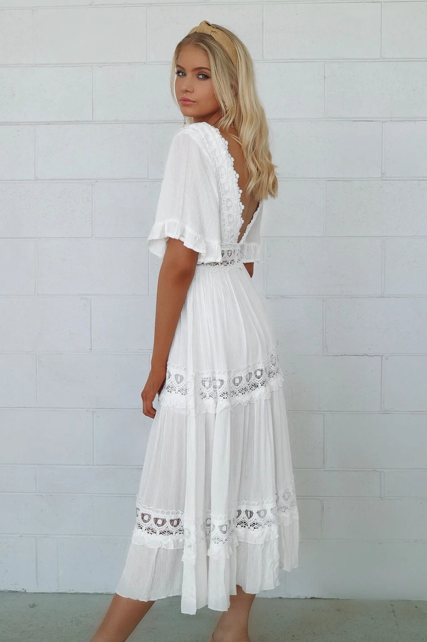 Charlotte Boho Maxi Dress - White