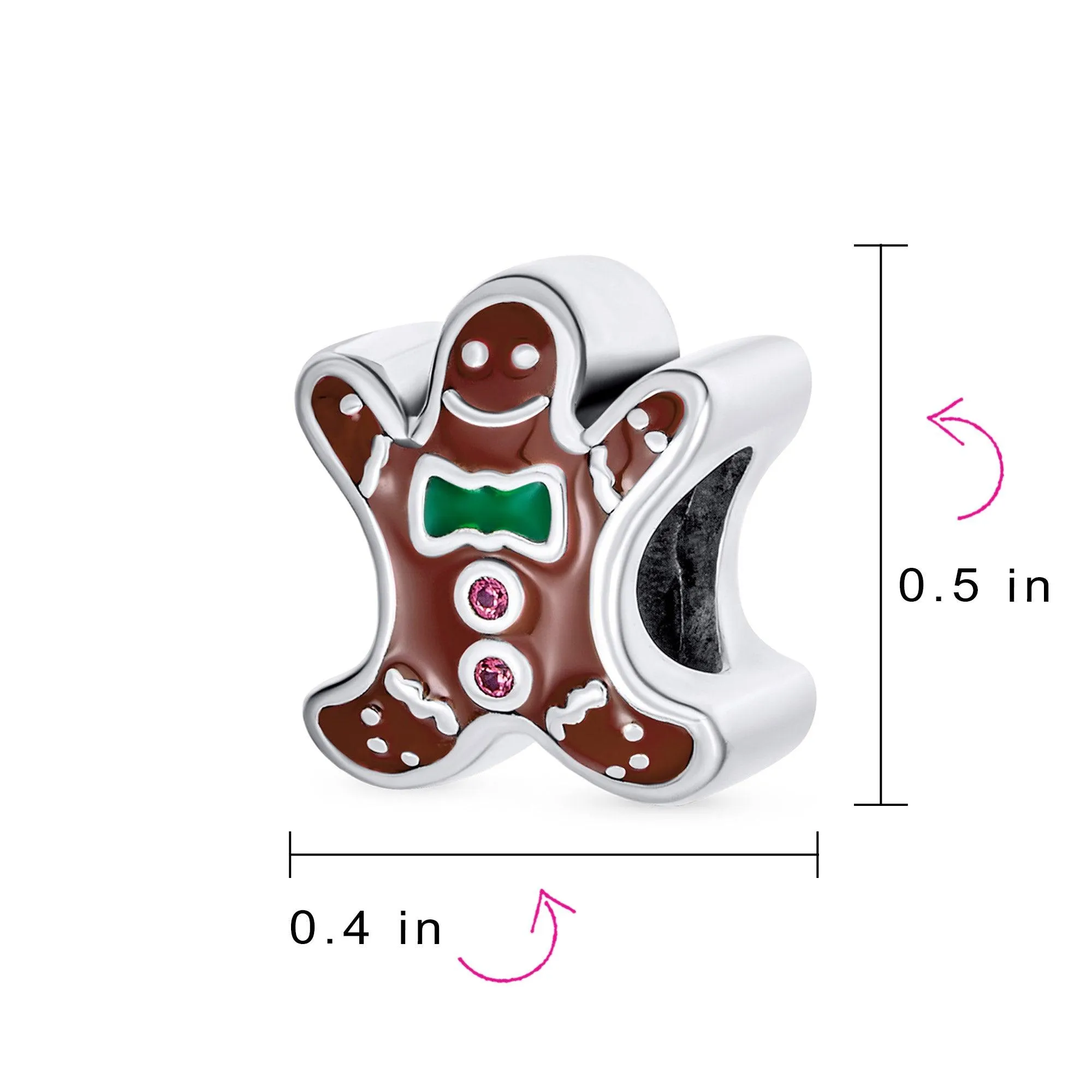 Christmas Cookie Dangling Gingerbread Man Gingerbread House Charm Bead