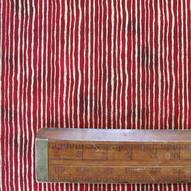 Christmas Cotton - Red and Gold Stripe