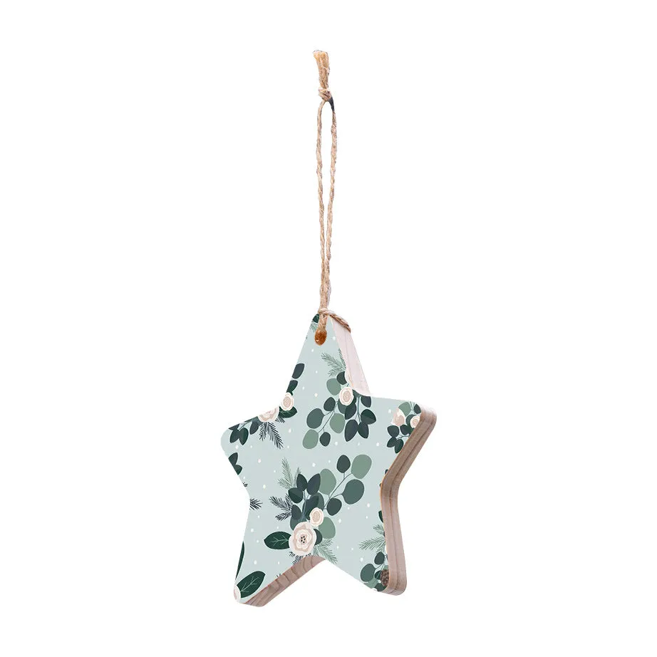 Christmas Decorations BLOOMS OF XMAS- Wooden Xmas Star And Fridge Magnet