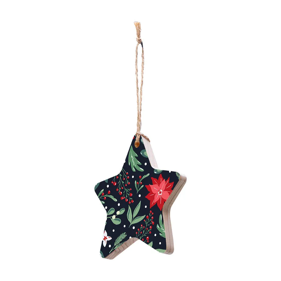 Christmas Decorations DECK THE HALLS- Wooden Xmas Star And Fridge Magnet