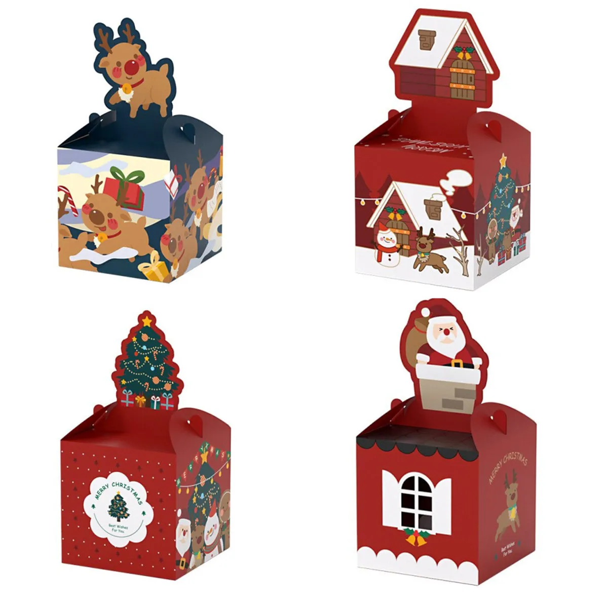 Christmas Gift Box for Party Favours - Set of 4 - Assorted Design