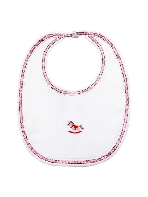 Christmas Rocking Horse Baby Boy Bib