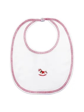 Christmas Rocking Horse Baby Boy Bib