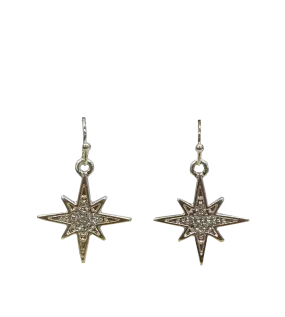 Christmas Silver Star Earrings