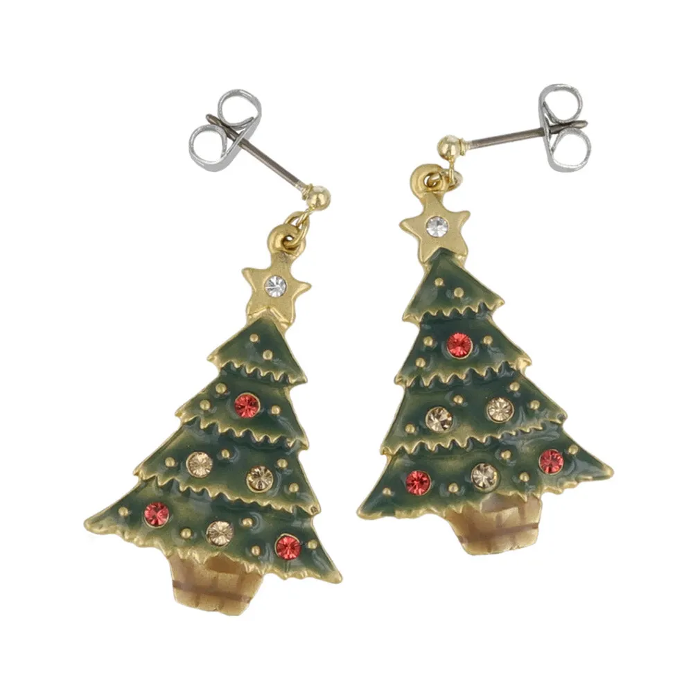 Christmas Tree Drop Earrings