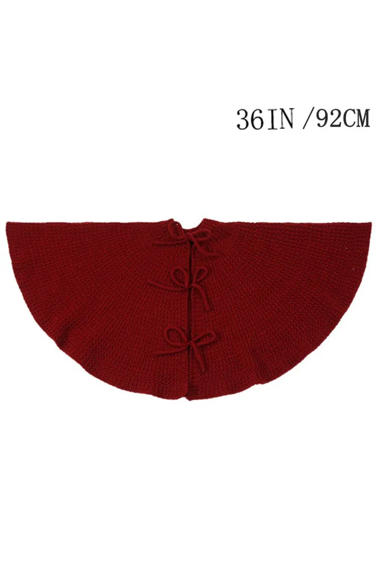 COARSE WOOL PLEATED WOVEN CHRISTMAS TREE SKIRT