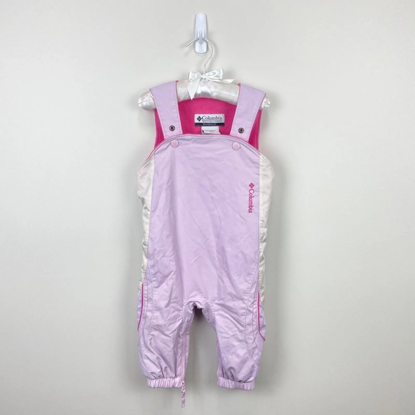 Columbia Girls Pink Snow Bib Overalls 12 Months