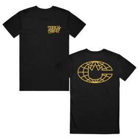 Crown Globe (Gold Print) Black - Tee