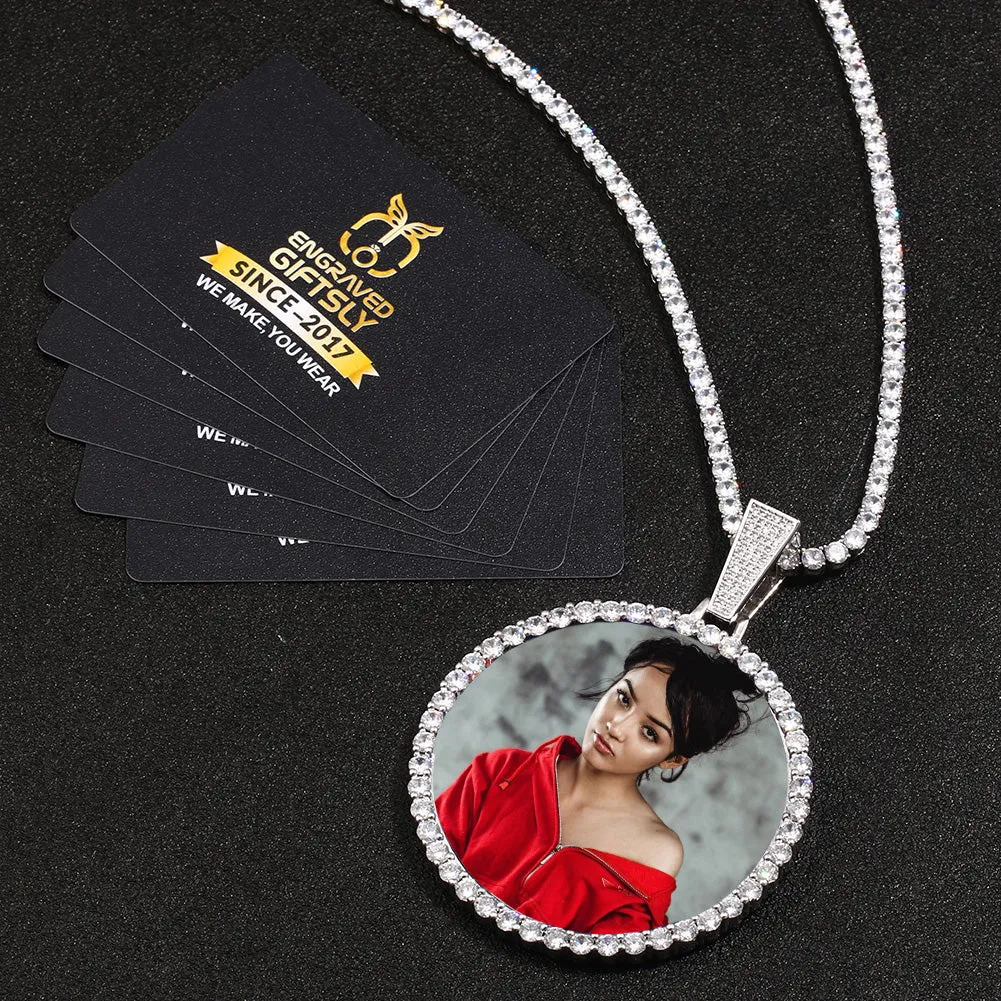 Custom Photo Medallion Necklace- Plating Of Gold Medallion Necklace Christmas Gifts For Girlfriend