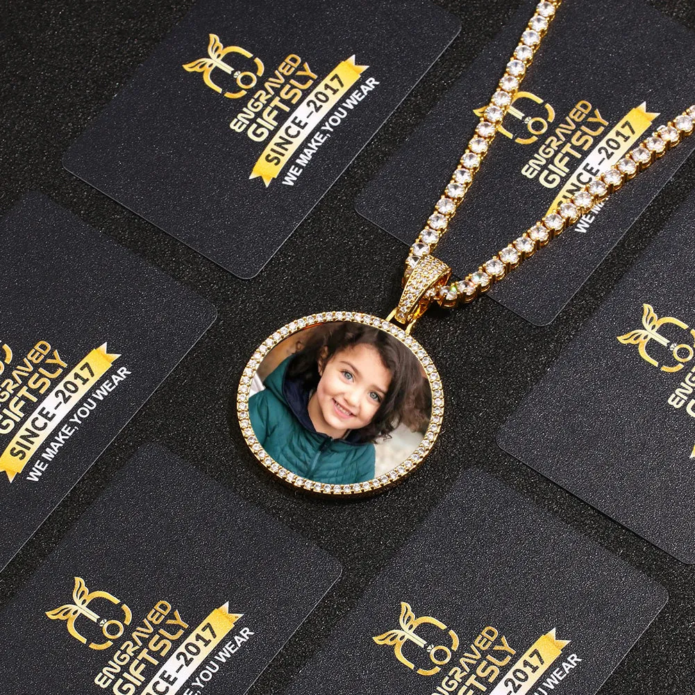 Custom Photo Medallion Necklace- Plating Of Gold Medallion Necklace Christmas Gifts For Girlfriend