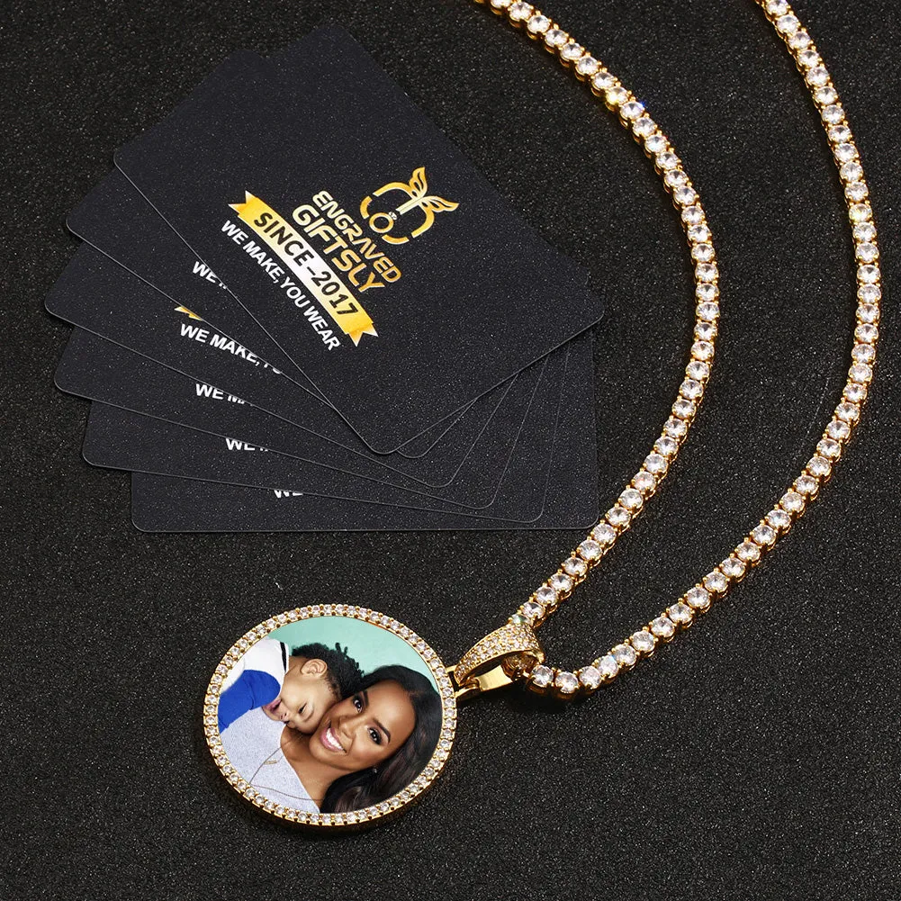 Custom Photo Medallion Necklace- Plating Of Gold Medallion Necklace Christmas Gifts For Girlfriend