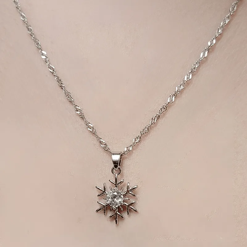 CZ Snowflake Necklace Pendant