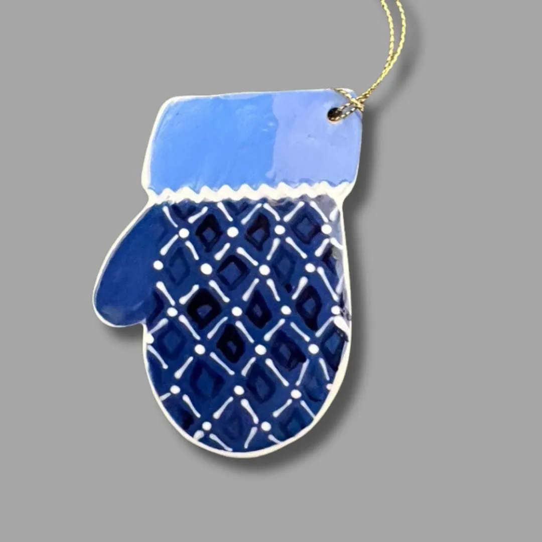 Dark Blue Mitten Ornament