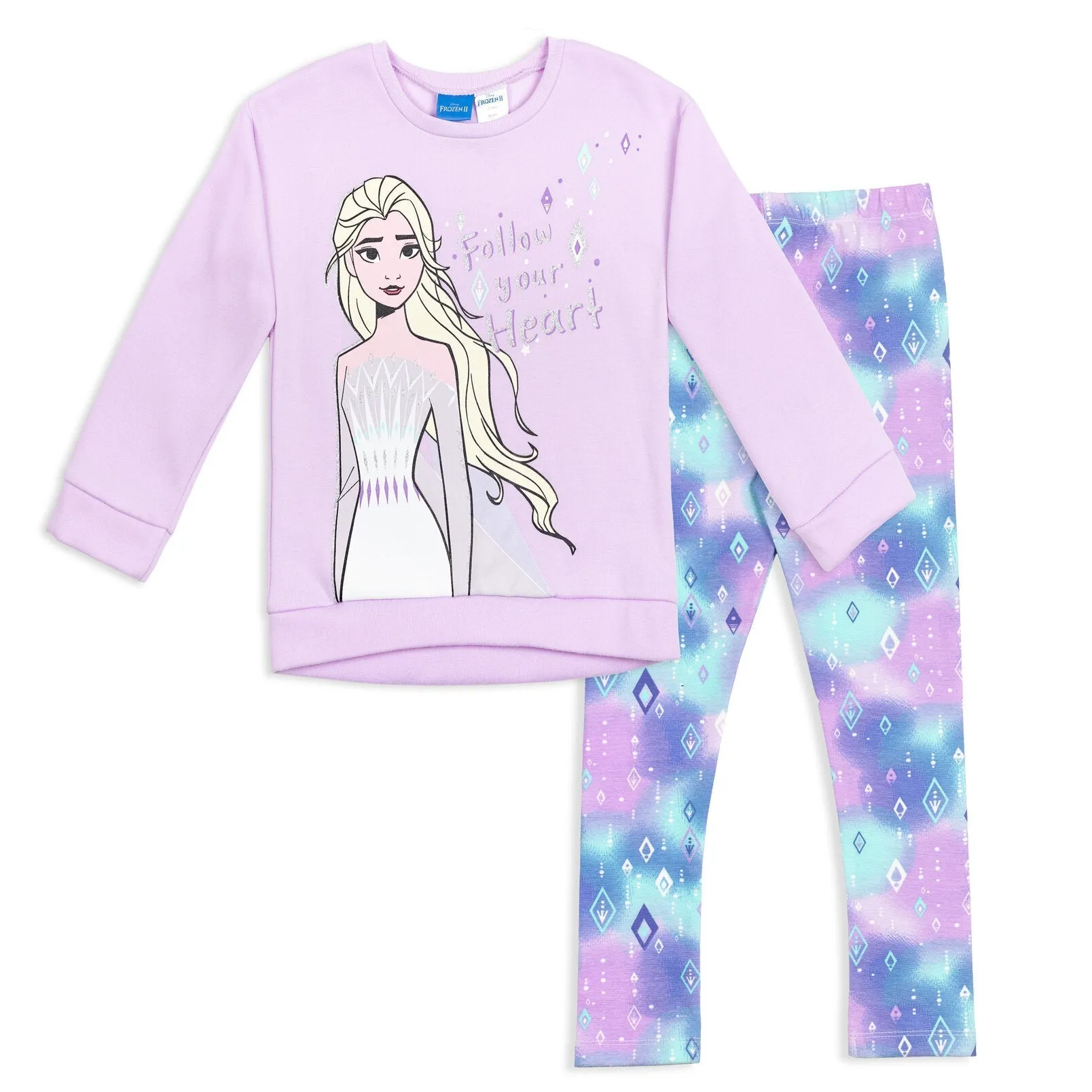 Disney Frozen Queen Elsa French Terry Sweatshirt and Leggings Outfit Set