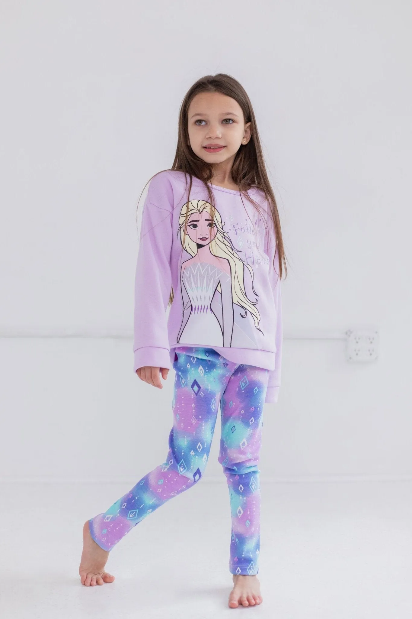 Disney Frozen Queen Elsa French Terry Sweatshirt and Leggings Outfit Set