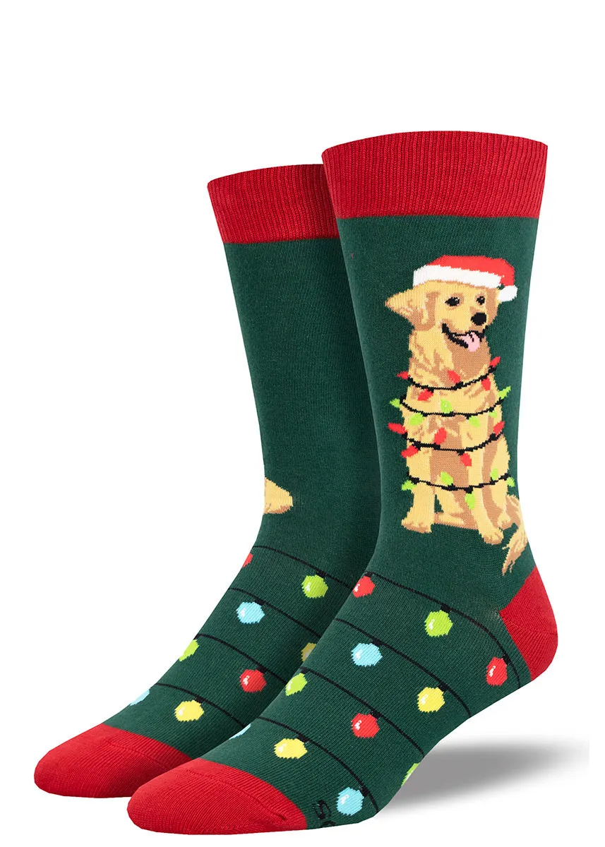 Dog Gone Christmas Lights Men's Socks