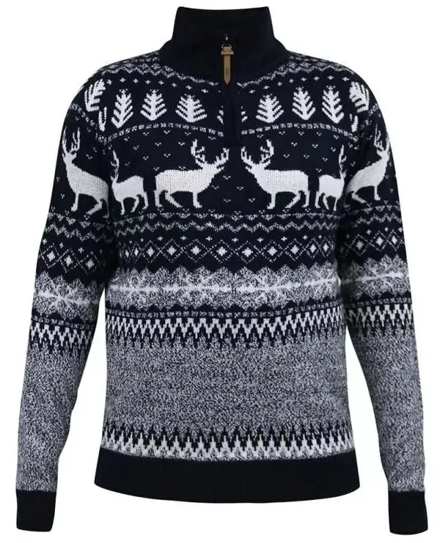 Duke Prancer Christmas Knit Sweater Navy