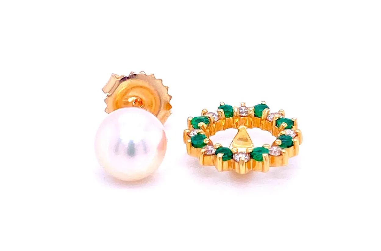 Earrings 14kt Fresh Water Pearls & Detachable Halo