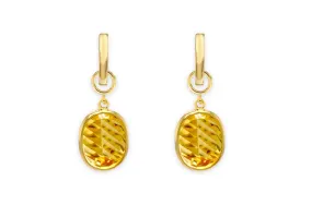 Earrings 18kt Gold Detachable Citrine Drop