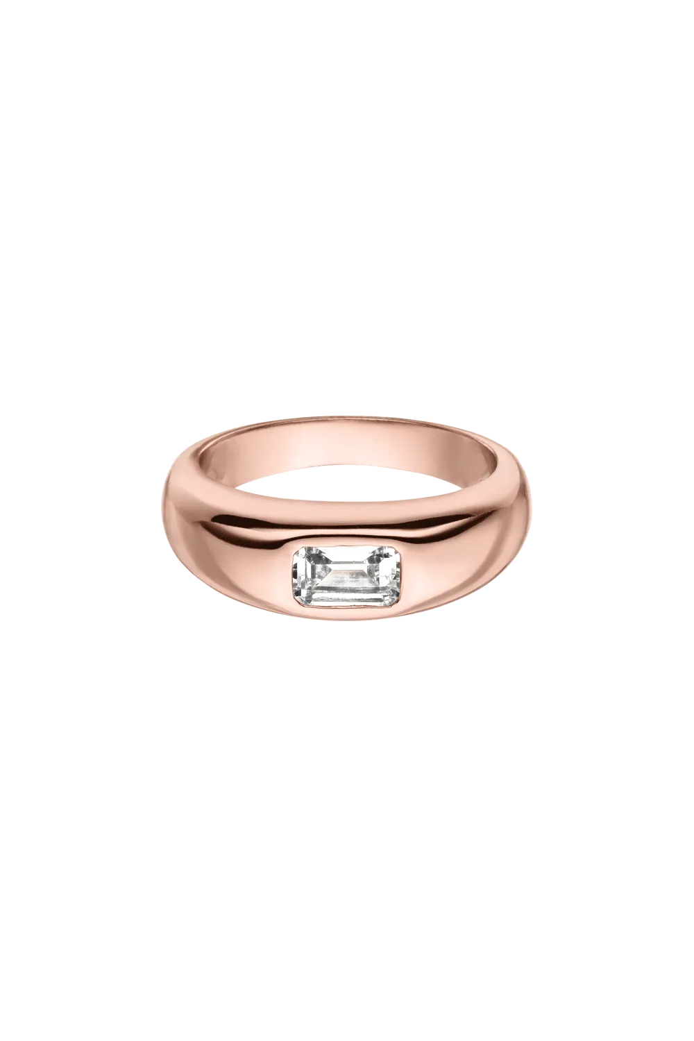 Emerald Dome Ring Rose Gold