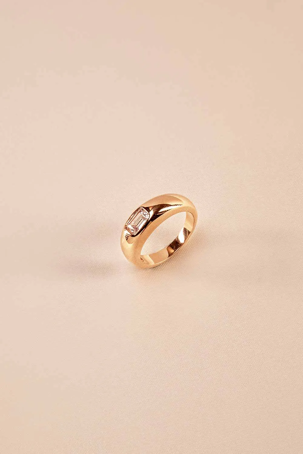 Emerald Dome Ring Rose Gold