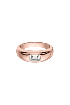 Emerald Dome Ring Rose Gold