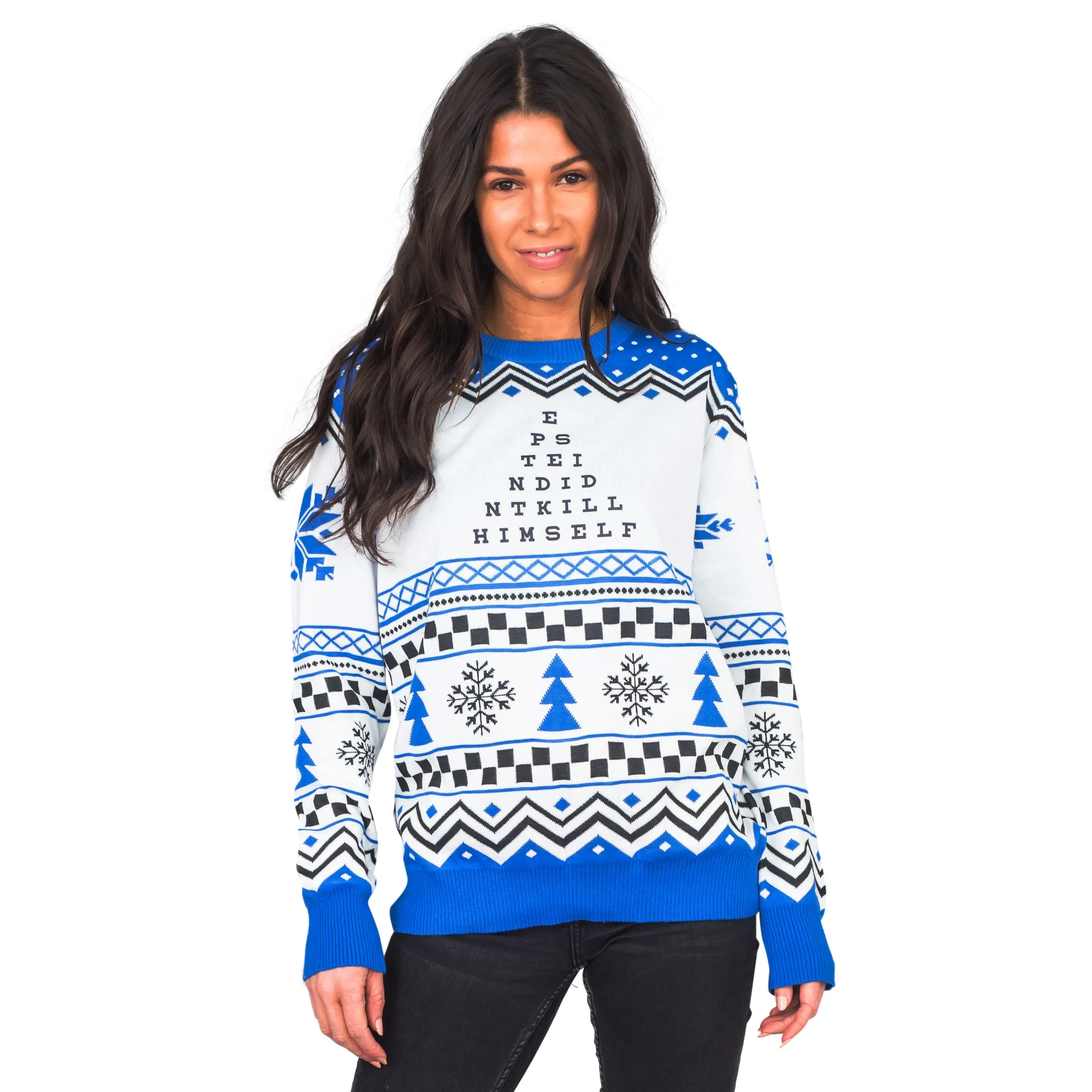 Epstein Didn't Kill Himself Eye Chart Ugly Christmas Sweater