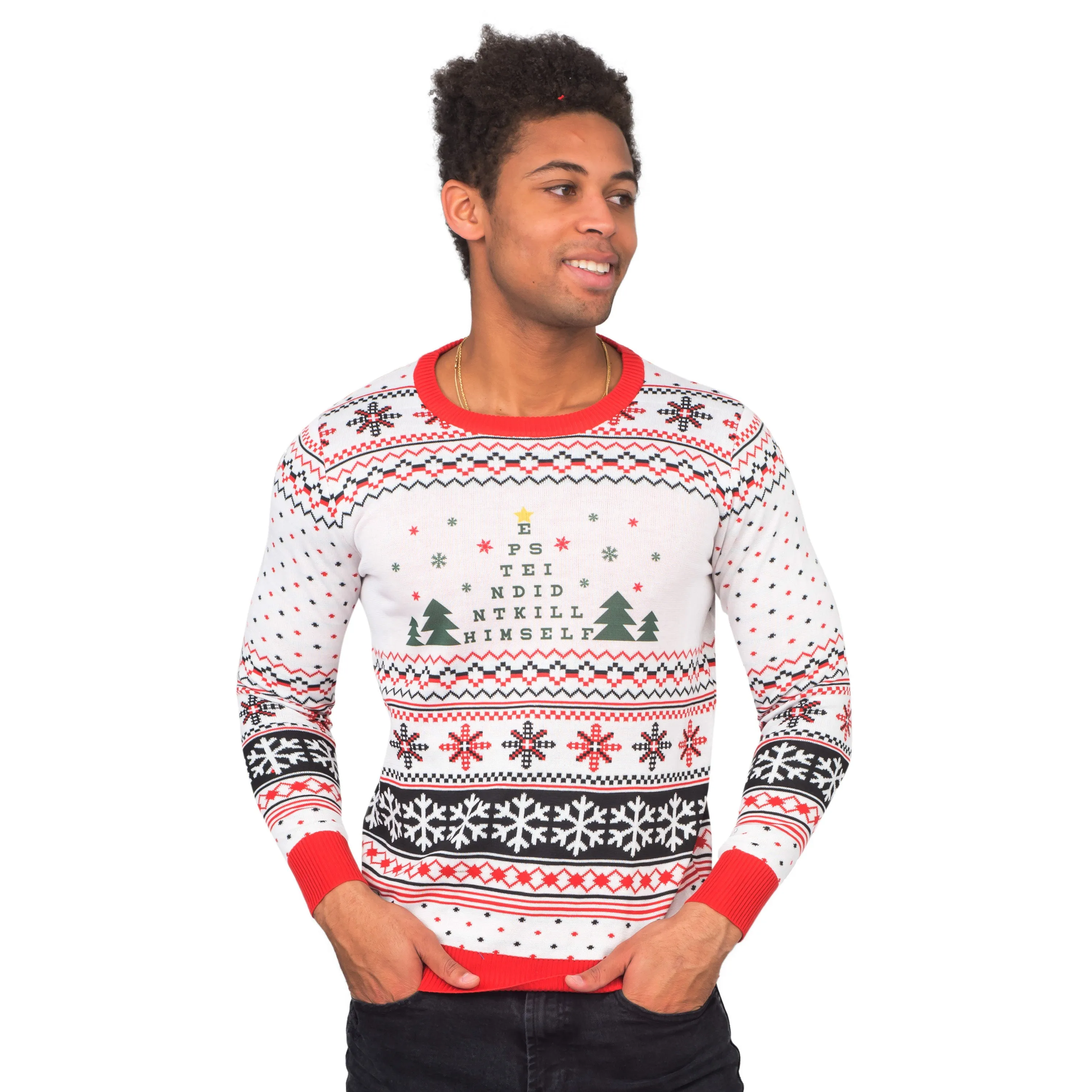 Epstein Didn't Kill Himself Eye Chart Ugly Christmas Sweater