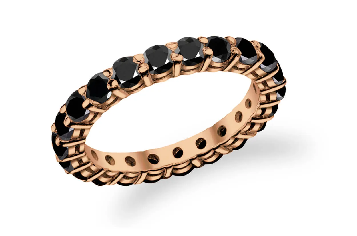 Eternity Ring 18kt Rose Gold Black Diamonds