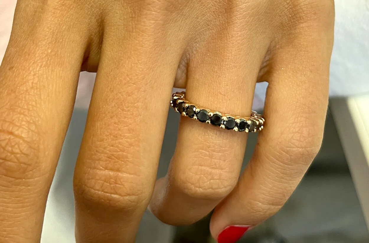 Eternity Ring 18kt Rose Gold Black Diamonds